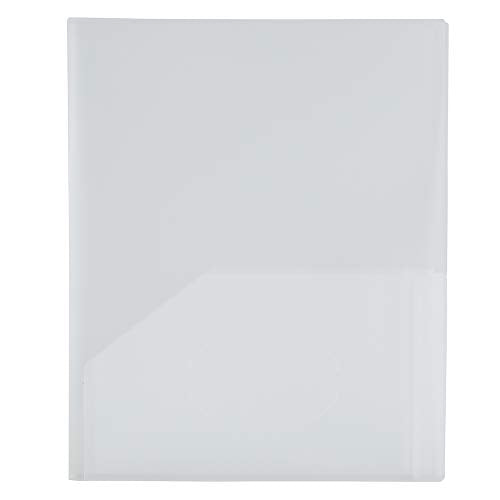 JAM PAPER Heavy Duty Plastic Multi Pocket Folders - 4 Pocket Organizer - Clear - 2/Pack - color: Clear, size: 4 Pocket (Pack of 2)