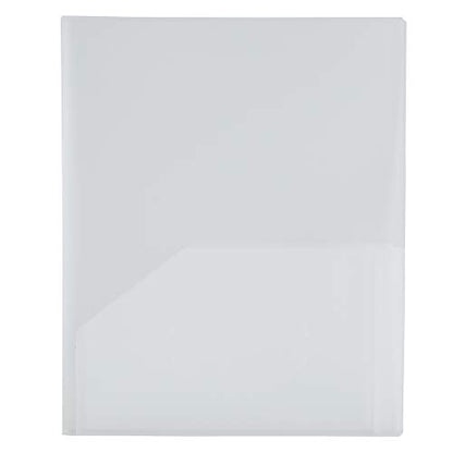 JAM PAPER Heavy Duty Plastic Multi Pocket Folders - 4 Pocket Organizer - Clear - 2/Pack - color: Clear, size: 4 Pocket (Pack of 2)