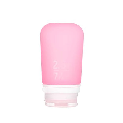 humangear GoToob+ (Medium) | Refillable Silicone Travel Bottle | Locking Lid | Food-Safe Material | Pink, Medium (2.5 fl.oz.; 74ml) - color: Pink, size: 2.5 Ounces
