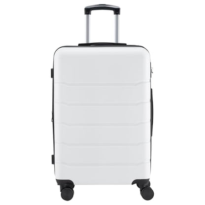 NEWBULIG 24 Inch Checked Luggage, Expandable Suitcase with Spinner Wheels - color: White, size: 24 Inch