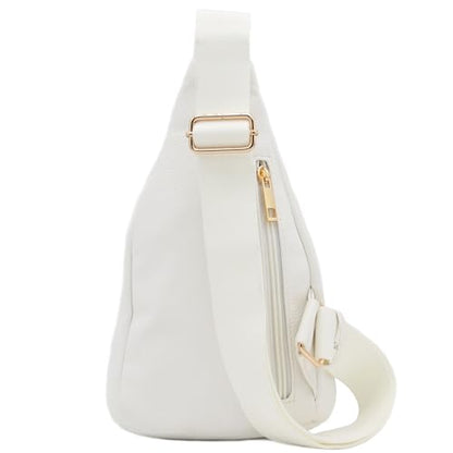 FashionPuzzle Compact Triangle Sling Bag - color: White