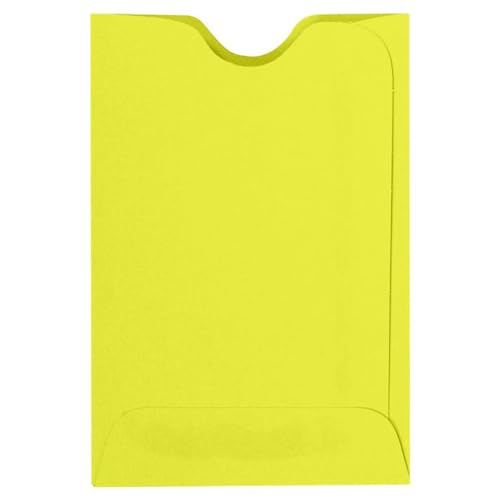 LUXPaper Credit Card Sleeves | 2 3/8" x 3 1/2" | Citrus Yellow | 80lb. Text | 50 Qty - color: Citrus, size: 50 Qty.