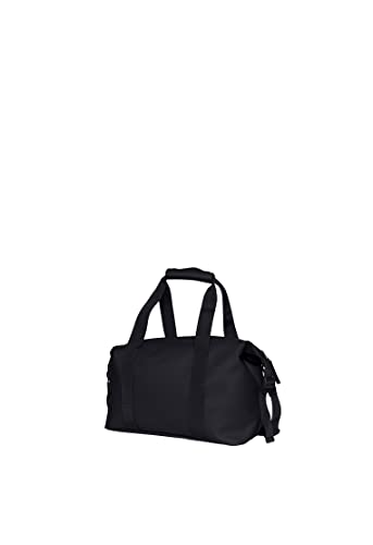 RAINS Weekend Bag - Small Waterproof Travel Bag for Women and Men - Gym, Duffle, Carry On, Overnight (Black, Small)