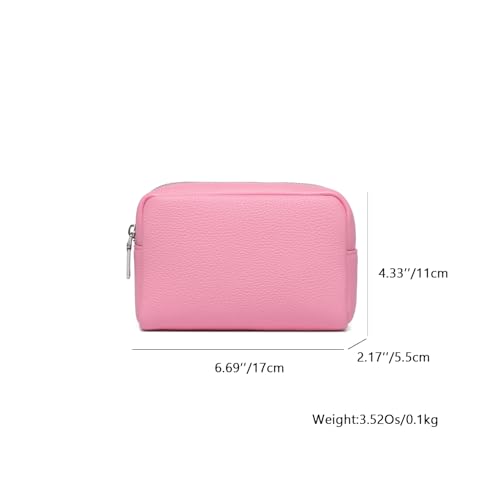 Makeup Bag for Purse Travel Cosmetic Bag (PU Azalea Pink) - color: Azalea Pink