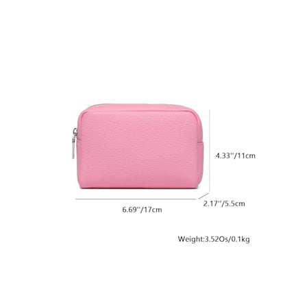 Makeup Bag for Purse Travel Cosmetic Bag (PU Azalea Pink) - color: Azalea Pink