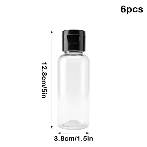 6 Pcs 3.4oz/100ml Travel Size Bottles for Toiletries, Black Lid - color: Black Lid, size: 100ml