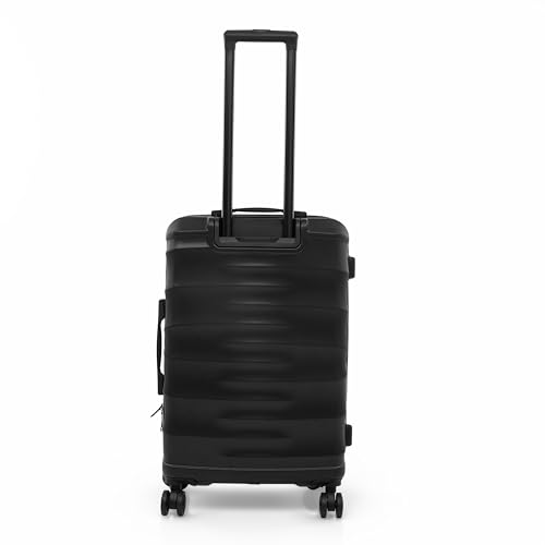 DUKAP RAV 24-Inch Medium Checked Hardside Spinner Luggage Durable Zippered Black - color: Black, size: 24 Inch