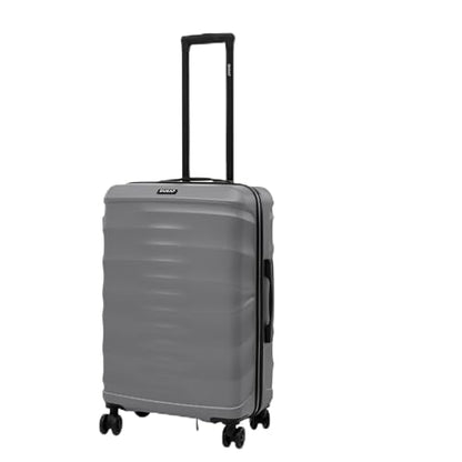 DUKAP RAV 24-Inch Medium Checked Hardside Spinner Luggage Durable Zippered Silver - size: 24 Inch
