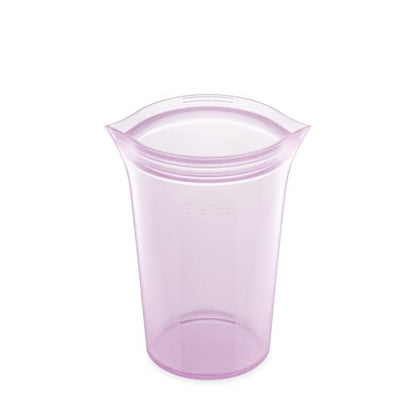 Zip Top Reusable Food Storage Bags | Large Cup [Lavender] | Silicone Meal Prep Container | Microwave, Dishwasher and Freezer Safe | Made in the USA - color: Lavender, size: Large Cup