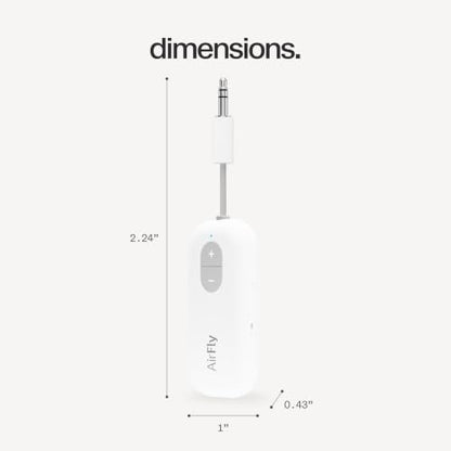Twelve South AirFly SE, Bluetooth Wireless Audio Transmitter Adapter, White - color: White, style: AirFly SE