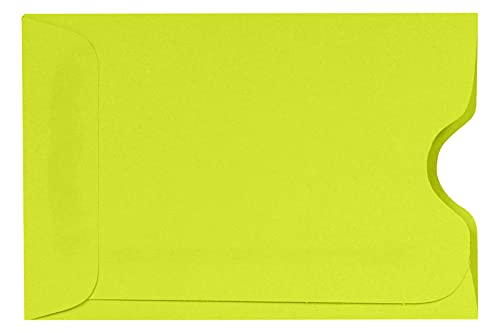 LUXPaper Credit Card Sleeves | 2 3/8" x 3 1/2" | Wasabi Green | 80lb. Text | 50 Qty - color: Wasabi, size: 50 Qty.