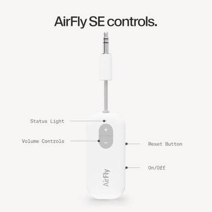 Twelve South AirFly SE, Bluetooth Wireless Audio Transmitter Adapter, White - color: White, style: AirFly SE