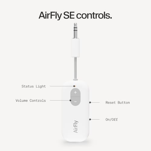 Twelve South AirFly SE, Bluetooth Wireless Audio Transmitter Adapter, White - color: White, style: AirFly SE