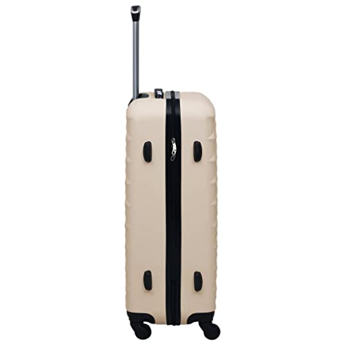 3 Piece Luggage Set Gold Hardside Trolley Suitcase with 360° Spinner Wheels Durable ABS Travel Bags with Security Lock for Business and Vacation S M L Sizes - color: Gold, size: 14.2" x 8.7" x 21.7"
