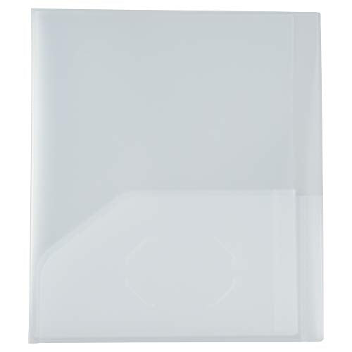 JAM PAPER Heavy Duty Plastic Multi Pocket Folders - 10 Pocket Organizer - Clear - 3/Pack - color: Clear, size: 10 Pocket (Pack of 3)