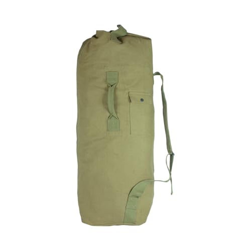 FOX OUTDOOR PRODUCTS GI STYLE Two Strap Heavyweight Cotton Canvas Dual Padded Duffel Bag | Fully Adjustable Shoulder Straps, Side Web Grip Handle, 22" X 38", 3.0 lbs - color: Olive Drab