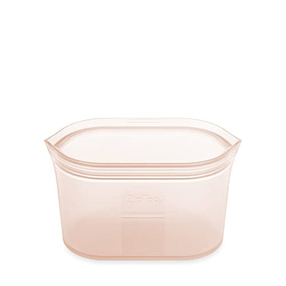 Zip Top Reusable Food Storage Bags | Medium Dish [Peach] | Silicone Meal Prep Container | Microwave, Dishwasher and Freezer Safe | Made in the USA - color: Peach, size: Medium Dish