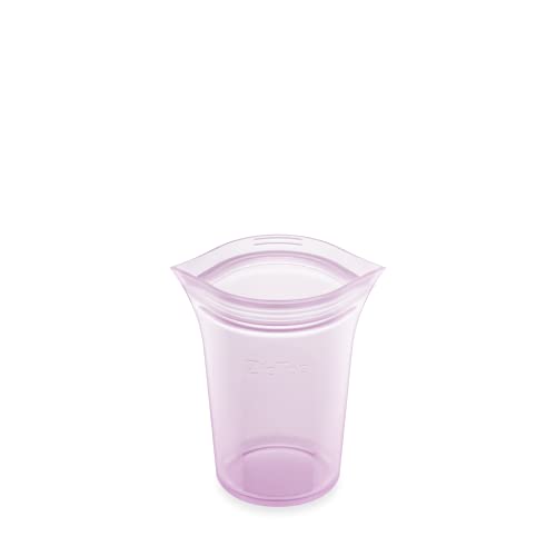Zip Top Reusable Food Storage Bags | Small Cup [Lavender] | Silicone Meal Prep Container | Microwave, Dishwasher and Freezer Safe | Made in the USA - color: Lavender, size: Small Cup