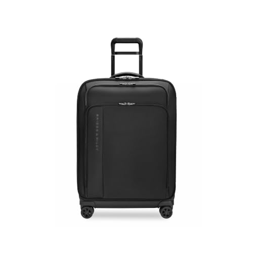Briggs & Riley ZDX Medium Expandable Spinner, Softside, Black - color: Black, size: 26" Softside Checked