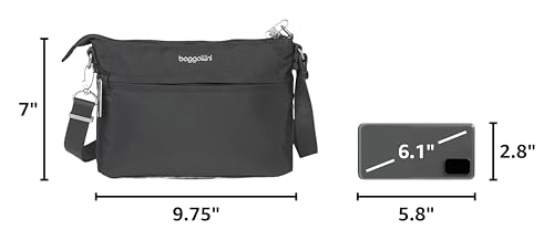 Baggallini Securtex™ Anti-Theft Memento Crossbody - color: Charcoal