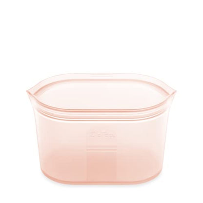 Zip Top Reusable Food Storage Bags | Large Dish [Peach] | Silicone Meal Prep Container | Microwave, Dishwasher and Freezer Safe | Made in the USA - color: Peach, size: Large Dish