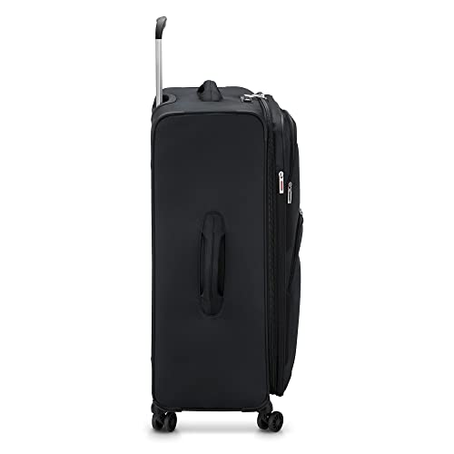 DELSEY PARIS Sky Max 2.0 Softside Expandable Luggage with Spinner Wheels, Black, Checked-Large, 28 Inch - color: Black, size: Checked-Large, 28 Inch