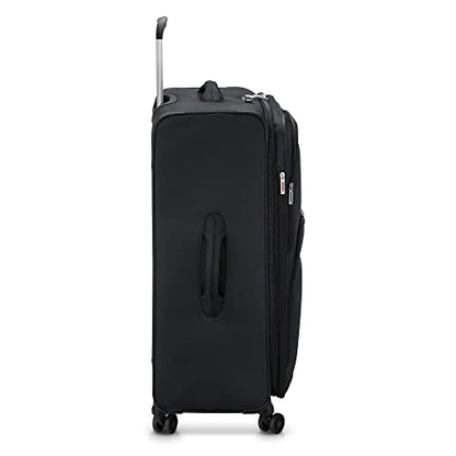 DELSEY PARIS Sky Max 2.0 Softside Expandable Luggage with Spinner Wheels, Black, Checked-Large, 28 Inch - color: Black, size: Checked-Large, 28 Inch