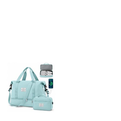 Weekender Bags for Women Travel Weekend Overnight Bag with Shoe Compartment - color: A -Light Blue