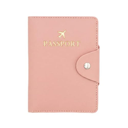 Passport Cover PU Leather Travel Wallet Holder Nude Pink Gift Idea - color: Nude Pink