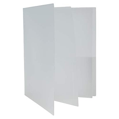 JAM PAPER Heavy Duty Plastic Multi Pocket Folders - 6 Pocket Organizer - Clear - 2/Pack - color: Clear, size: 6 Pocket (Pack of 2)