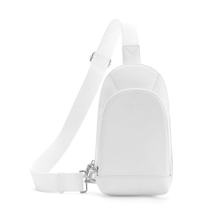 befen Genuine Leather Sling Bag for Women, Anti Theft Crossbody Chest Bags - color: White