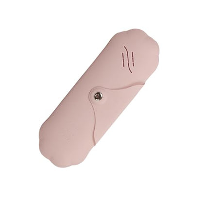 Silicone Makeup Brush Holder, Magnetic Anti-Fall Travel Cosmetic Case(Pink) - color: Pink