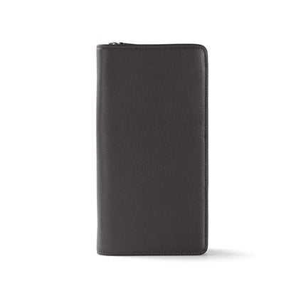 Leatherology Zippered Travel Wallet & Passport Holder - Black Onyx - color: Black Onyx