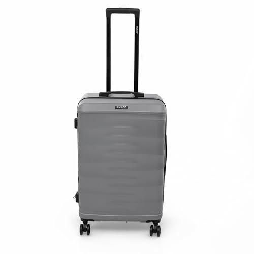 DUKAP RAV 24-Inch Medium Checked Hardside Spinner Luggage Durable Zippered Silver - size: 24 Inch