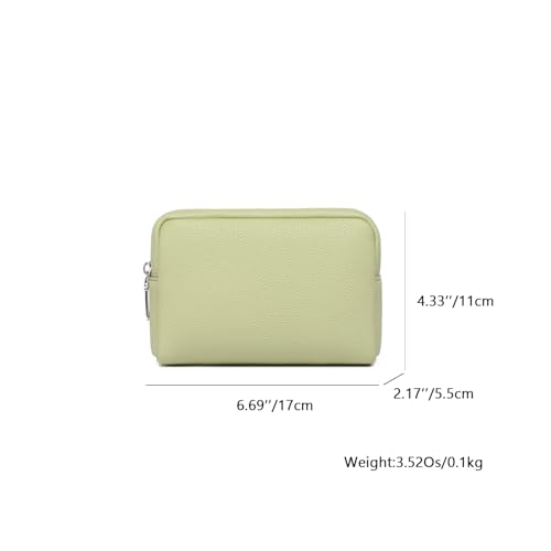 Makeup Bag for Purse Travel Cosmetic Bag (PU Sage Green) - color: Sage Green