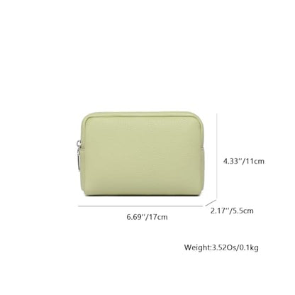 Makeup Bag for Purse Travel Cosmetic Bag (PU Sage Green) - color: Sage Green