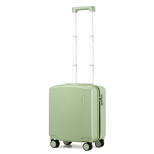 Hanke 16 Inch Underseat Small Carry On Luggage, Hard Shell with TSA Lock - color: Bamboo Green, size: 16 Inch