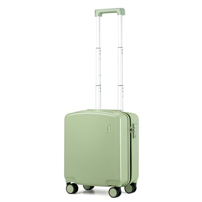 Hanke 16 Inch Underseat Small Carry On Luggage, Hard Shell with TSA Lock - color: Bamboo Green, size: 16 Inch