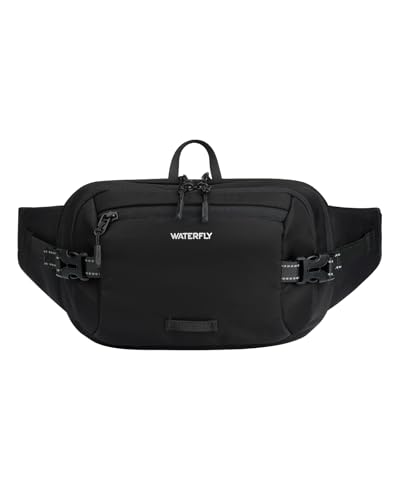 WATERFLY Fanny Pack Waist Bag: 3L Large RFID Anti-Theft for Travel - color: Black