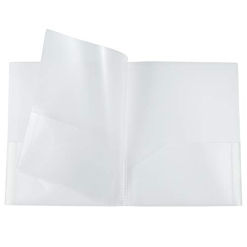 JAM PAPER Heavy Duty Plastic Multi Pocket Folders - 4 Pocket Organizer - Clear - 2/Pack - color: Clear, size: 4 Pocket (Pack of 2)
