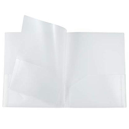 JAM PAPER Heavy Duty Plastic Multi Pocket Folders - 4 Pocket Organizer - Clear - 2/Pack - color: Clear, size: 4 Pocket (Pack of 2)