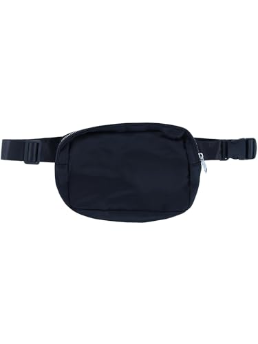 CTM Nylon Rectangle Belt Bag, Black - color: Black