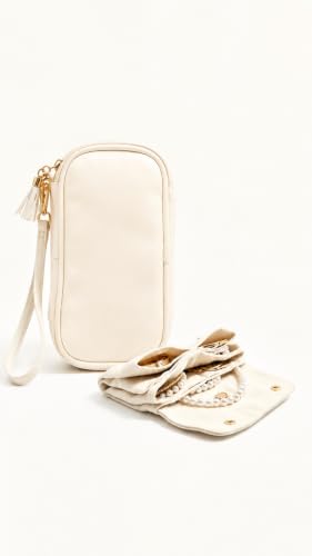 Lolalet Travel Jewelry Case Organizer, Ultra-Slim Soft Pouch -Creamwhite - color: Creamwhite