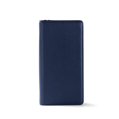Leatherology Zippered Travel Wallet & Passport Holder - Navy Blue - color: Navy Blue