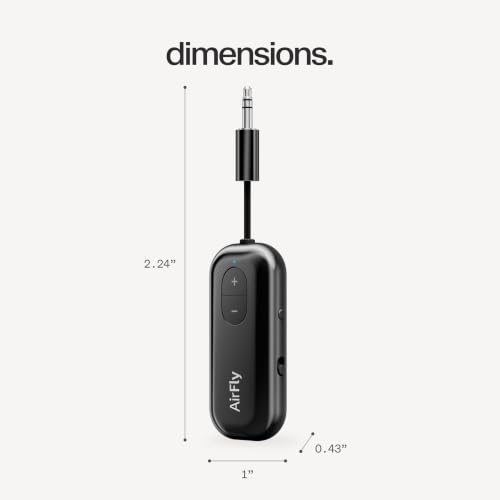 Twelve South AirFly SE, Bluetooth Wireless Audio Transmitter Adapter, Black - color: Black, style: AirFly SE