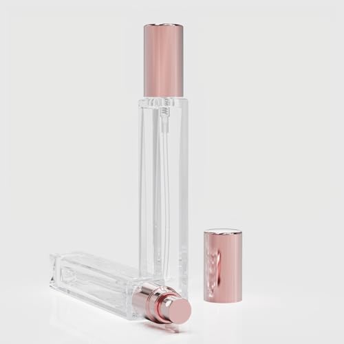 5PCS Cologne Atomizer Empty, 10ML Mini Perfume Bottles Refillable With Dispenser Tools, Pocket Spray Bottle for Travel and Sample Container (Transparent+Pink Cap) - color: Transparent+pink cap