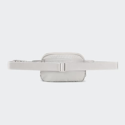 Pander Nylon Fanny Pack Belt Bag for Women with 5 Zipper Pockets - color: Seal Grey