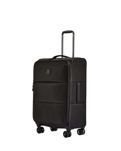 ANTLER Soft Stripe Medium Checked Luggage, Black, 27.2x17.1x11-13", 74-88L - color: Black, size: Medium