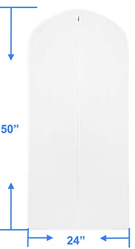 Simple Houseware 50-Inch Translucent Garment Bags with Zipper, 6 Pack - size: 6 Pack - 50"