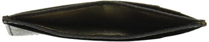 KALMORE womens Credit Holder Genuine Leather Slim Minimalist Card Case Wallet, Black With Id Window - color: black